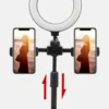 Mini-ring-ligth-avec-deux-pose-téléphones Anneau Lumineux LED 6″ (16 cm) avec 2 supports téléphone