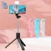 bâton à selfie avec télécommande Bâton de Selfie Ajustable 70 cm avec Mini Lumière LED et Télécommande