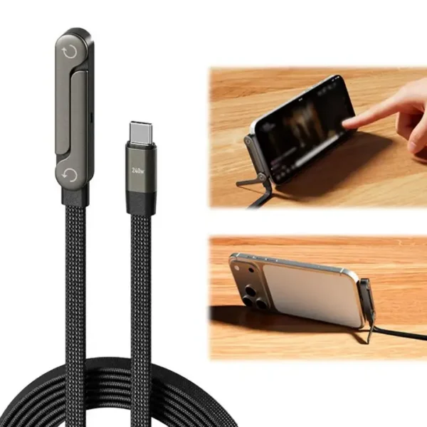 Câble de charge rapide 240W avec support téléphone